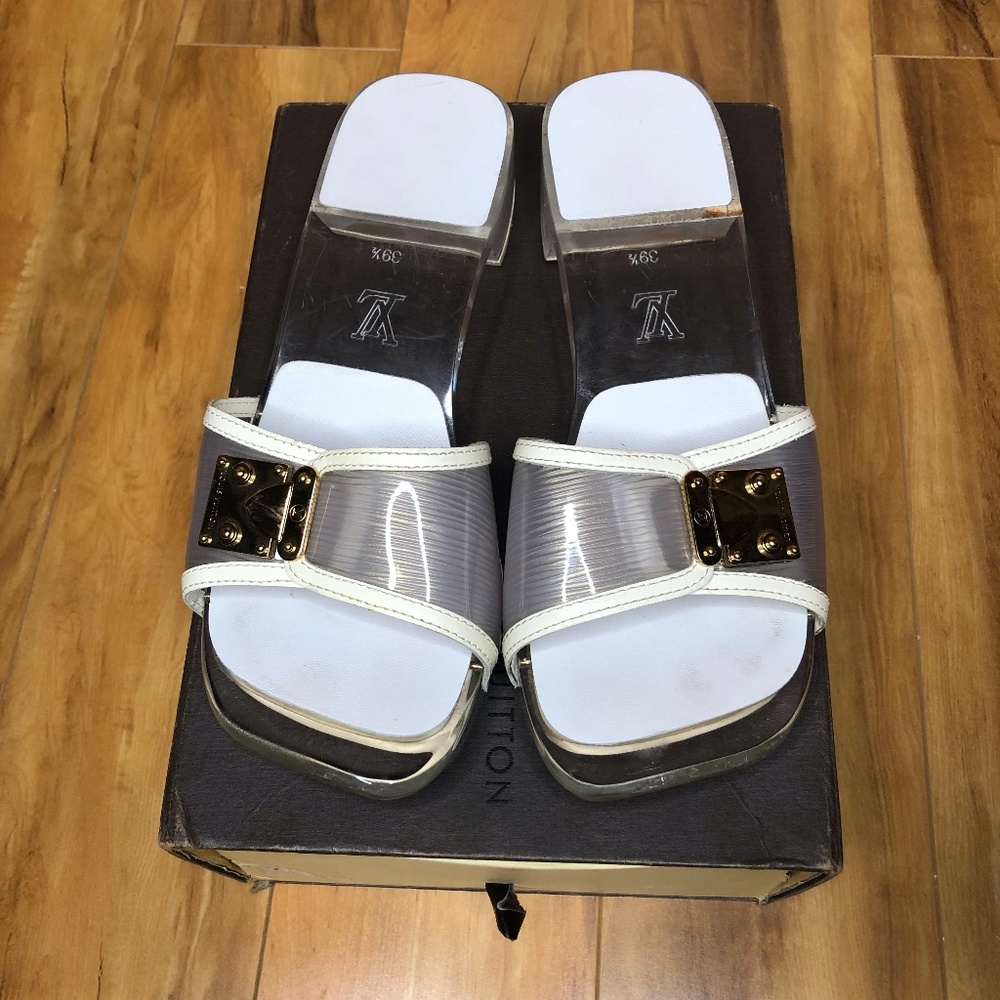 Used White/Transparent Louis Vuitton Sandals